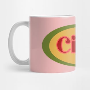 Cider! Retro Vintage Gold and Olive Decal Style Mug